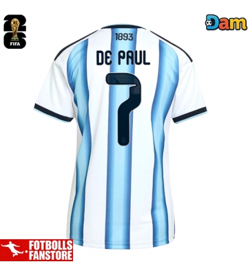 Argentina Rodrigo De Paul #7 Hemmatröja Dam VM 2026 Kortärmad